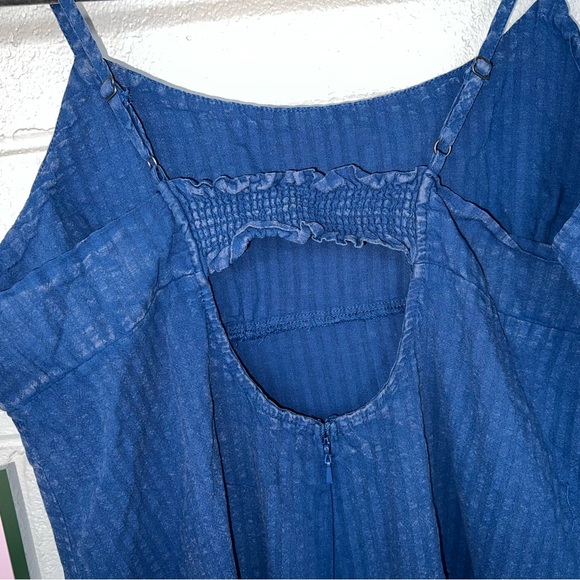 NWT | Wild Fable Blue Linen Blend Keyhole Back Bodycon Dress - Picture 8 of 10